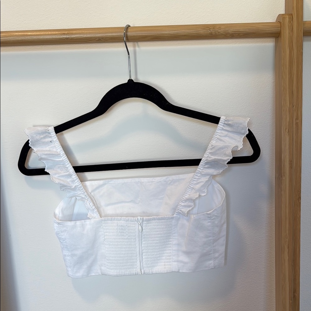 White Ruffled Strap Top - Picture 3 of 3